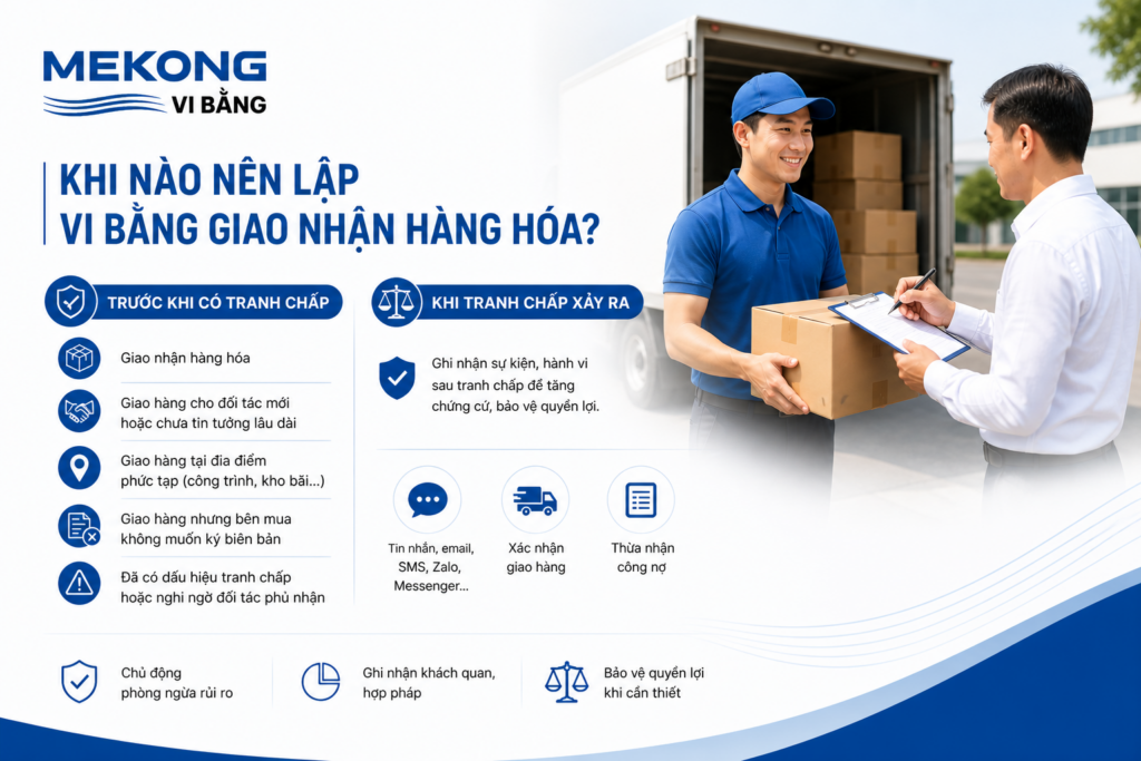 Khi nảo nên lập vi bằng giao nhận hàng hóa?